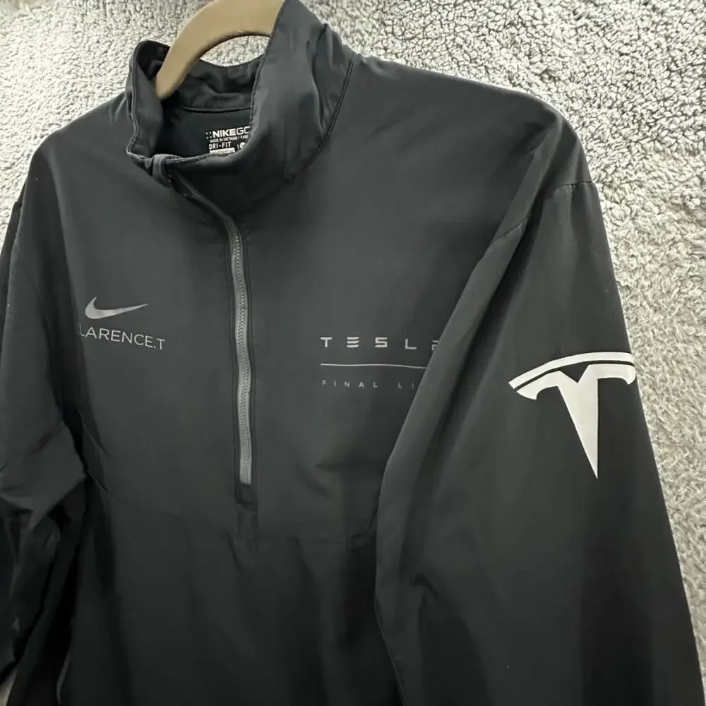 Nike Golf Dri-Fit Men's Black Medium Tesla 1/4 Zip Pullover Activewear Outdoor